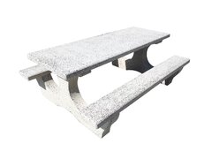 Set masa cu banci din marmura alba slefuita